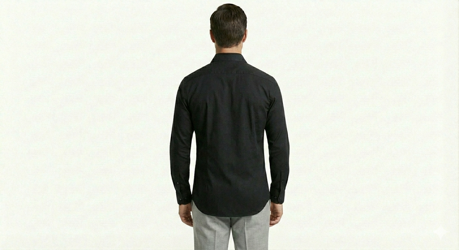 Men's Classic Formal Shirt – Black - Right Sleeve