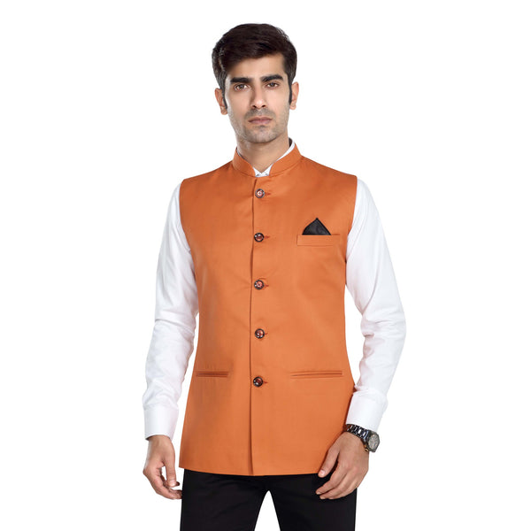 Men's TR Nehru Jacket – Carrot Orange