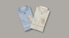 Folded Mafatlal Trendz anti-stain female shirts in surf blue and white