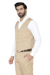 Men's beige slim fit TR waistcoat – view 4