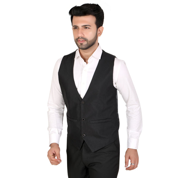 Men's Slim Fit Matty Waistcoat – Black