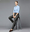 Mafatlal Trendz surf blue anti-stain shirt for women, seated view