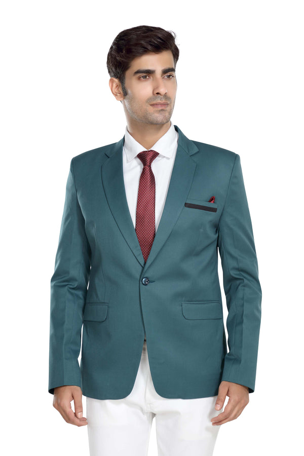 Men's slim fit TR blazer – Bottle Green – view 2