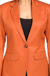 Women's slim fit TR blazer – Carrot Orange – view 3