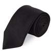 Solid Satin Formal Tie – Black – rolled front view