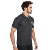 Charcoal melange security polo T-shirt – right angle view