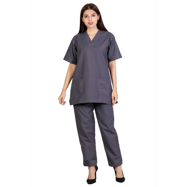 Women's Classic Scrub Suit – Grey
