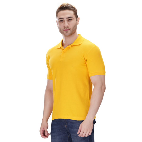 Yellow polo T-shirt (100% cotton) – front view