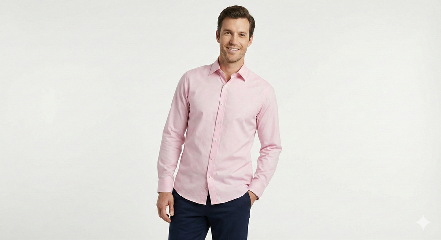 Men's Classic Formal Shirt – Pink - Right Sleeve