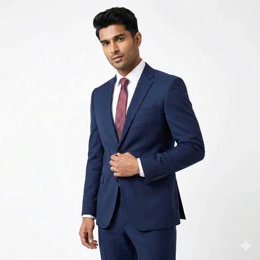 Men's Corporate Blazer – Navy Blue - Right Sleeve