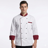 White & Maroon chef coat – view 4