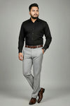 Men's anti-stain formal shirt in black by Mafatlal Trendz, front view