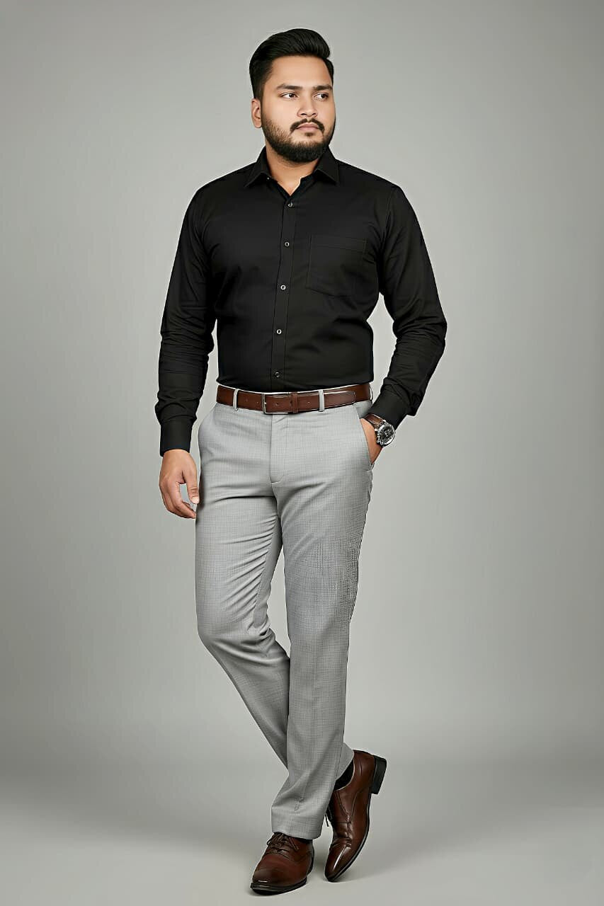 Men's Anti-Stain Formal Shirt – Black - Back
