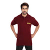 Maroon security polo T-shirt – front view
