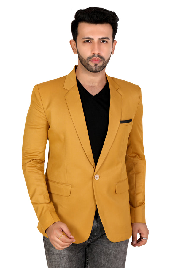 Men's slim fit TR blazer – Mustard Yellow – view 2