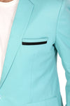 Men's slim fit TR blazer – Dark Aqua – view 4