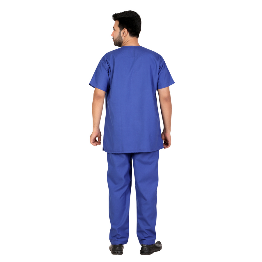 Men's Classic Scrub Suit – Royal Blue - Right Sleeve