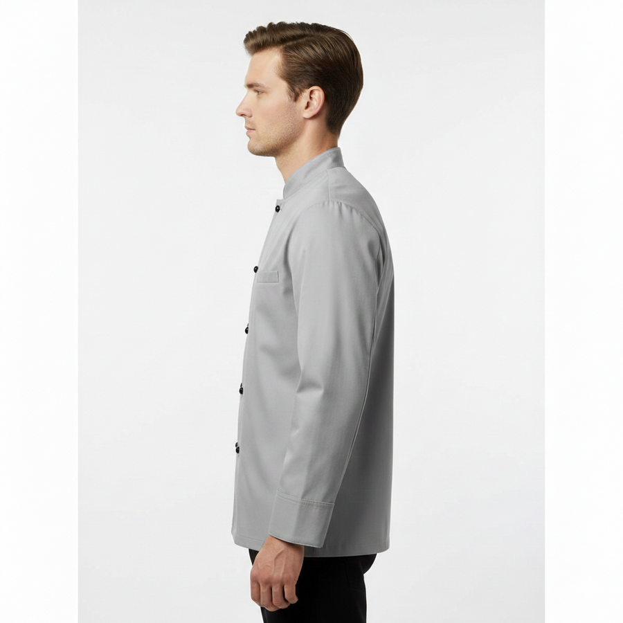 Chef Coat – Grey & Black - Left Sleeve