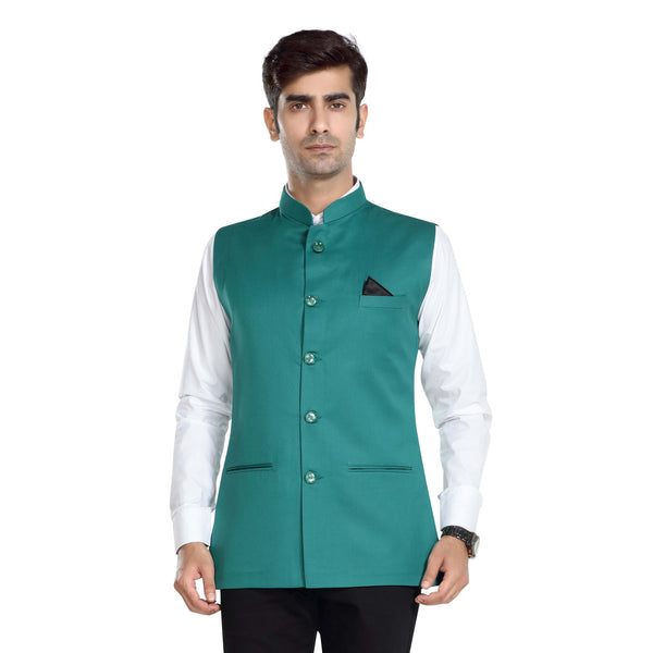 Men's TR Nehru Jacket – Sea Green