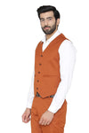 Men's carrot orange slim fit TR waistcoat – view 4