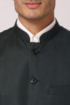 Men's Dark Green TR Nehru jacket – view 4
