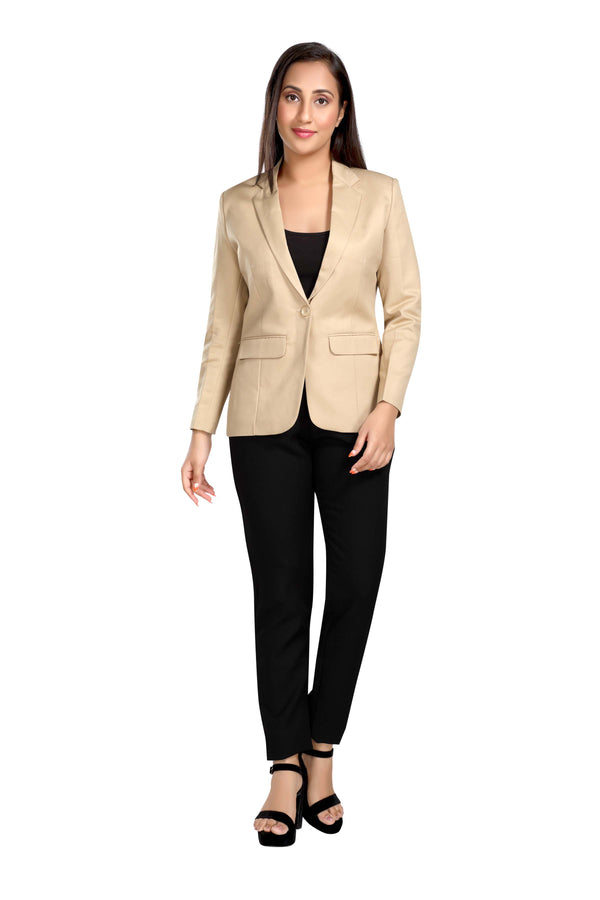 Women's slim fit TR blazer – Cream – view 1