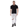 Black polo T-shirt (100% cotton) – full body view