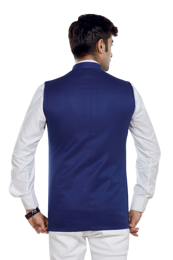 Men's Royal Blue TR Nehru jacket – view 4