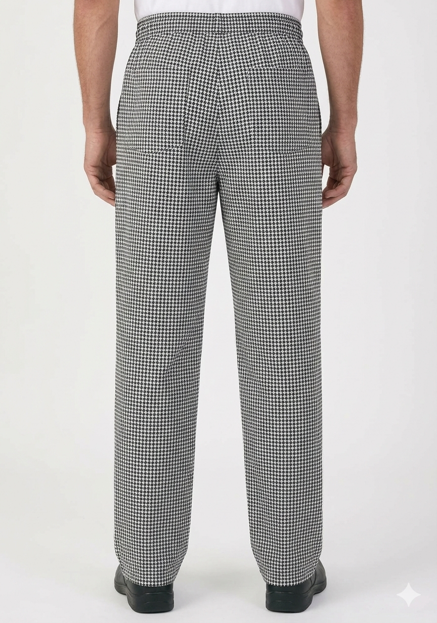 Chef Trouser – Black & White Checks - Back