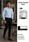 Anti-stain shirt features: stain resistant, water repellent, sturdy PC fabric