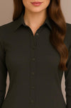 Women's Lycra Formal Shirt – Dark Green – view 7