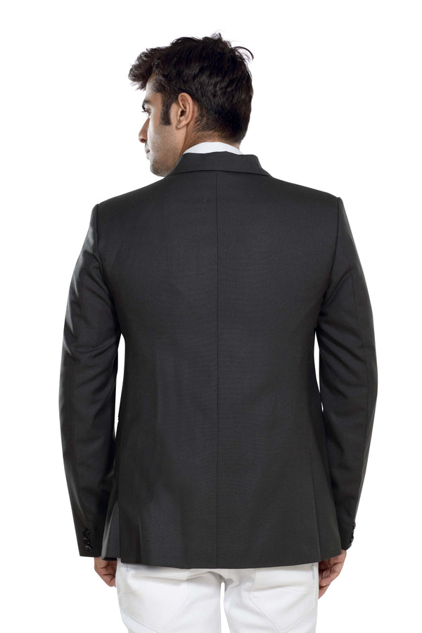 Men's olive grey slim fit formal blazer – view 5