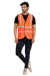 Orange reflective safety jacket with 1 inch tape