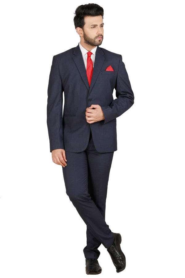 Men's silver blue slim fit formal blazer – view 1