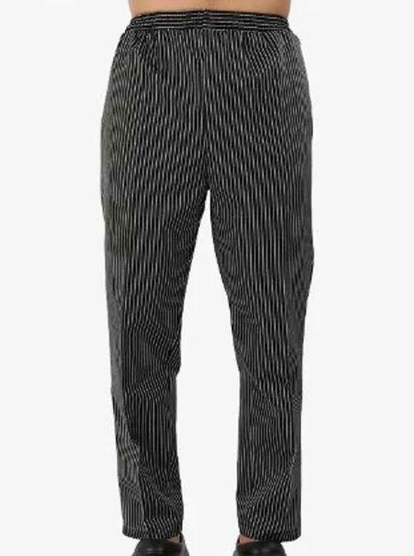 Chef Trouser – Black Pinstripe – front view