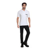 White security polo T-shirt – full body view