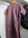 Maroon check wrap patient gown – on hanger