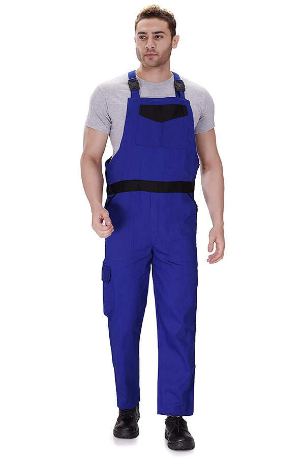 Industrial Dungaree Bib Overall – Royal Blue – front