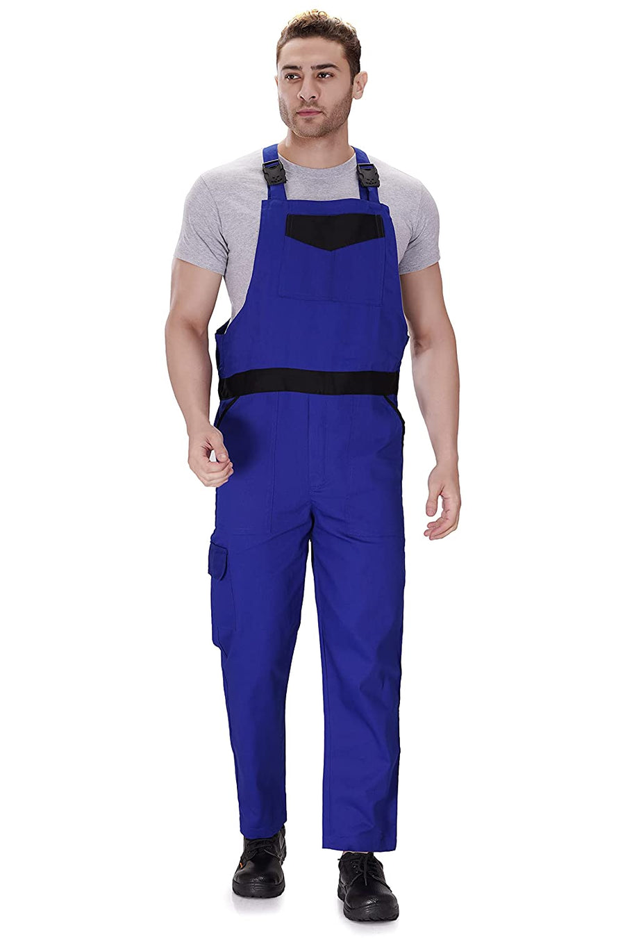 Industrial Dungaree Bib Overall – Royal Blue - Front