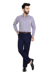 Men's Striped Formal Shirt – Purple – view 6