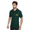 Bottle green security polo T-shirt – left angle view