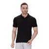 Black polo T-shirt (100% cotton) – front view