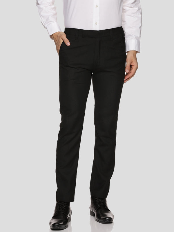 Men's Half Elastic Formal Pant – Black – view 2