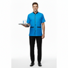 Half Sleeve Waiter Uniform – Azure Blue & Black – view 1