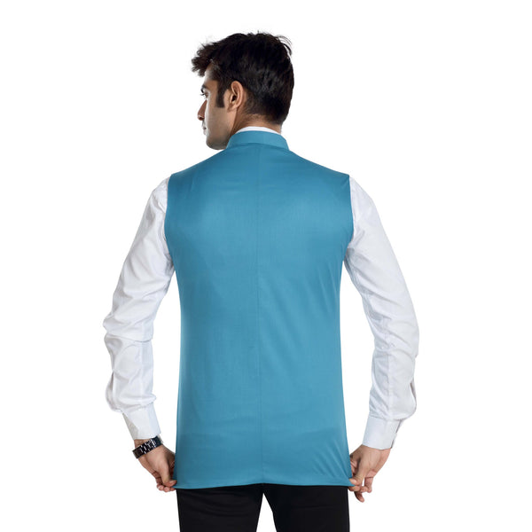 Men's TR Nehru Jacket – Turquoise Blue