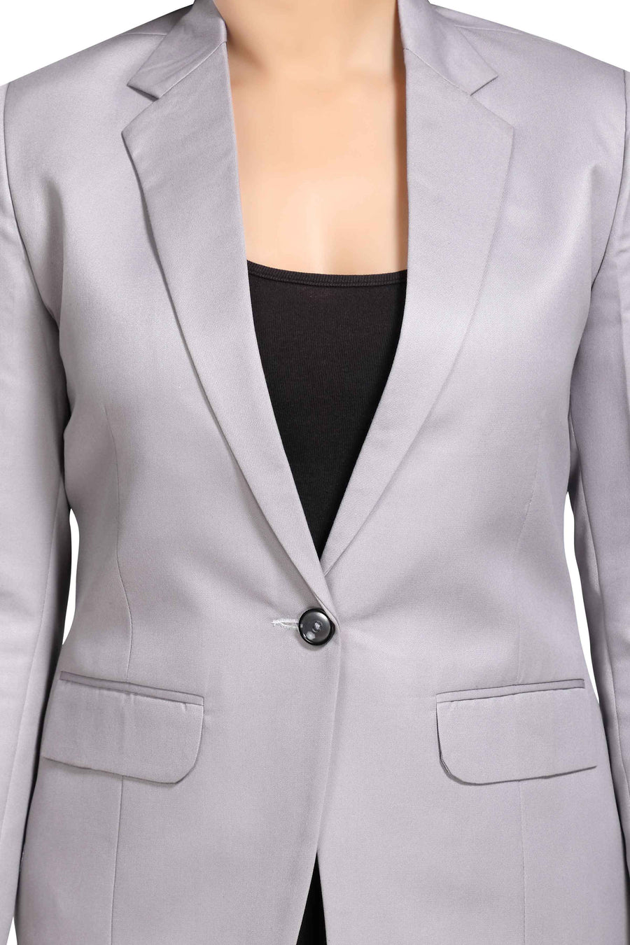 Women's Slim Fit TR Blazer – Grey - Left Sleeve