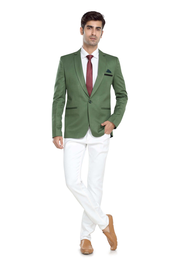 Men's slim fit TR blazer – Green – view 1