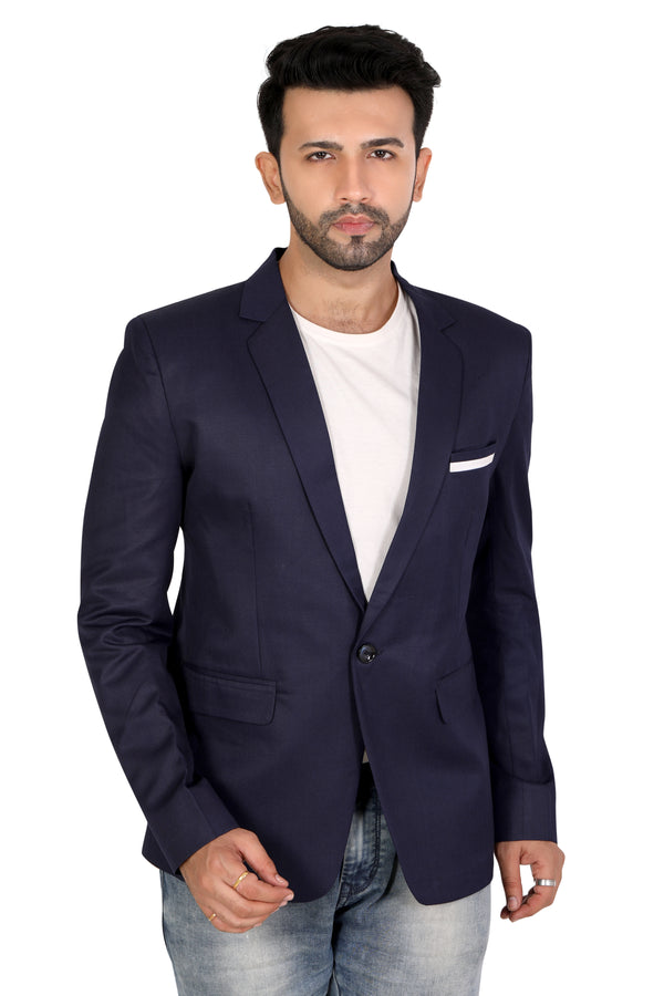Men's slim fit TR blazer – Indigo Blue – view 2