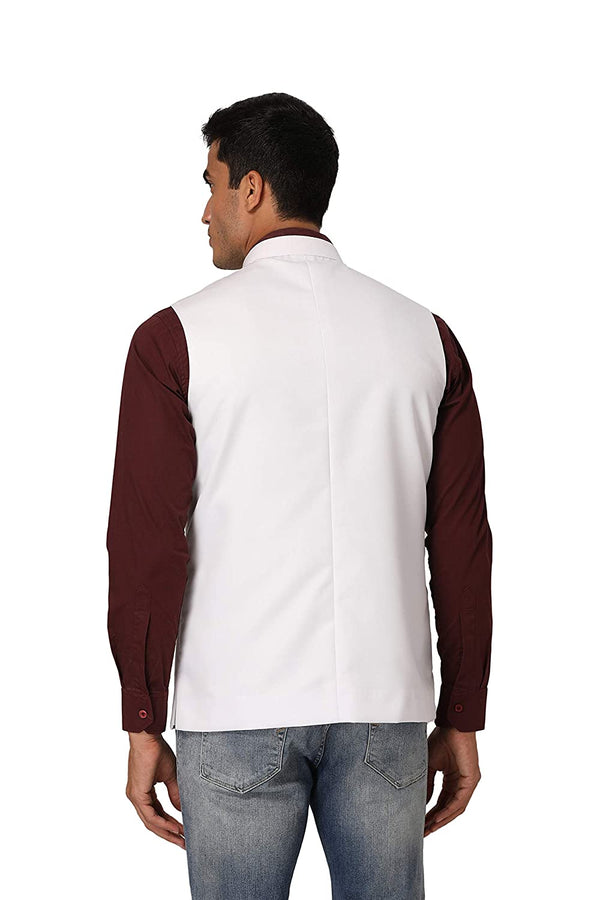 Men's White TR Nehru jacket – view 2