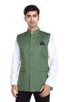 Men's Green TR Nehru jacket – front view